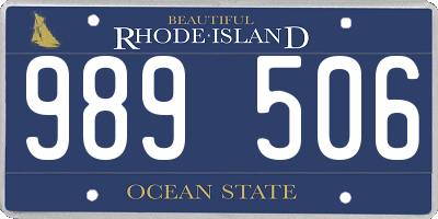 RI license plate 989506