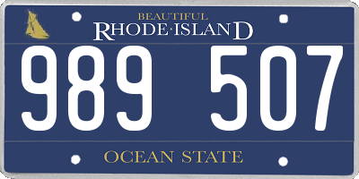 RI license plate 989507