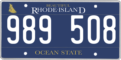 RI license plate 989508