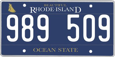 RI license plate 989509