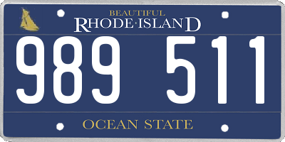 RI license plate 989511