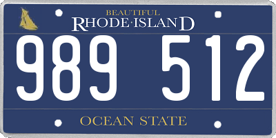 RI license plate 989512