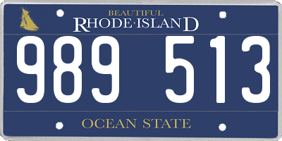 RI license plate 989513