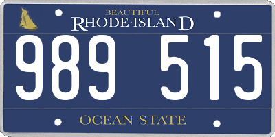 RI license plate 989515