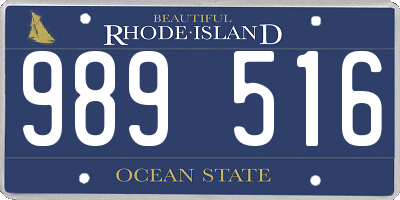 RI license plate 989516