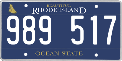 RI license plate 989517