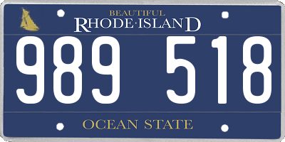 RI license plate 989518