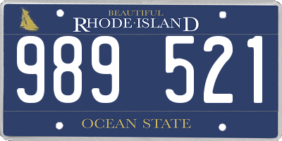 RI license plate 989521