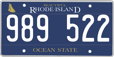 RI license plate 989522