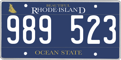 RI license plate 989523