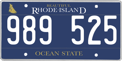 RI license plate 989525