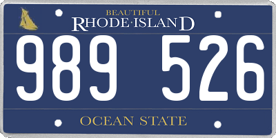 RI license plate 989526