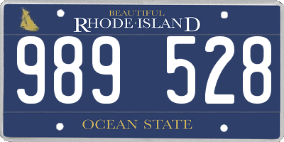 RI license plate 989528