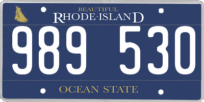 RI license plate 989530