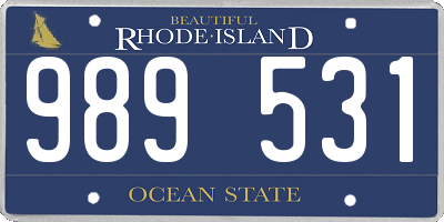 RI license plate 989531