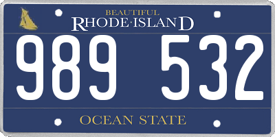 RI license plate 989532