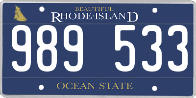 RI license plate 989533