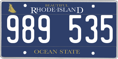 RI license plate 989535