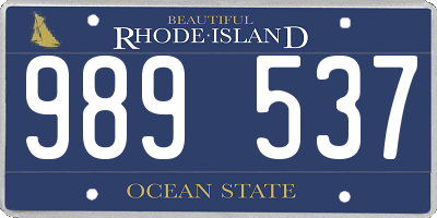 RI license plate 989537