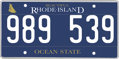 RI license plate 989539