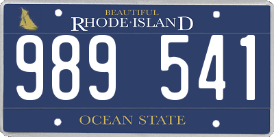 RI license plate 989541