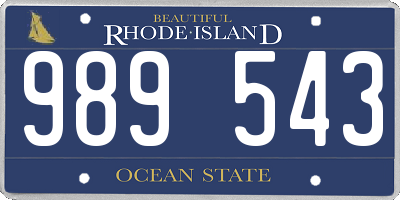 RI license plate 989543