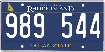 RI license plate 989544