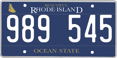 RI license plate 989545