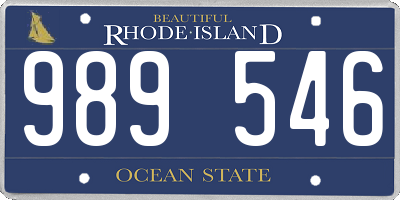 RI license plate 989546