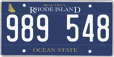 RI license plate 989548