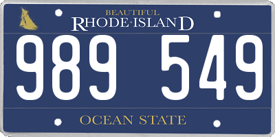 RI license plate 989549