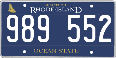 RI license plate 989552