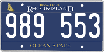 RI license plate 989553