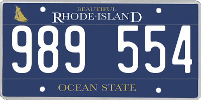 RI license plate 989554