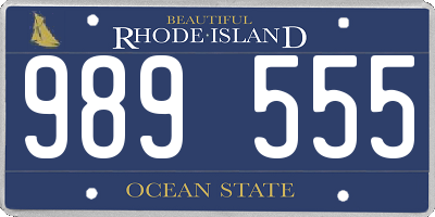 RI license plate 989555