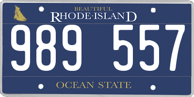 RI license plate 989557