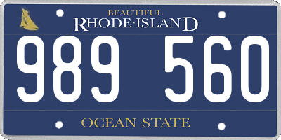 RI license plate 989560