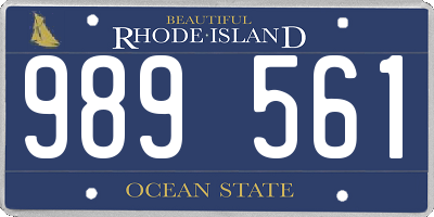 RI license plate 989561