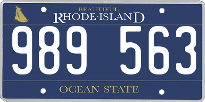 RI license plate 989563