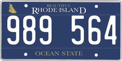 RI license plate 989564