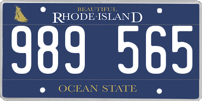 RI license plate 989565