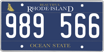 RI license plate 989566