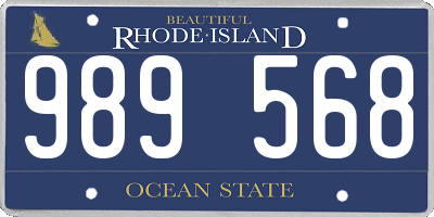 RI license plate 989568