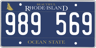 RI license plate 989569