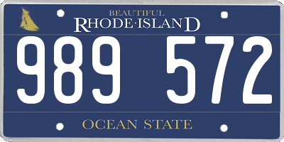 RI license plate 989572