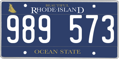 RI license plate 989573