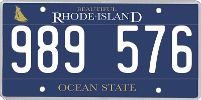 RI license plate 989576