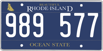 RI license plate 989577