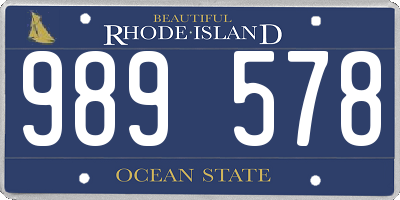 RI license plate 989578