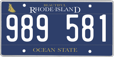 RI license plate 989581